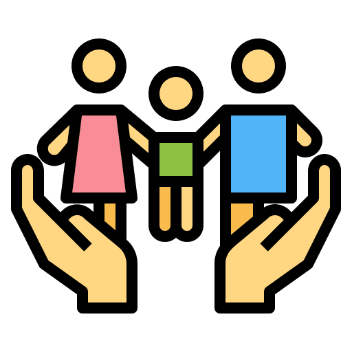 Child Custody - Parent holding hands with child