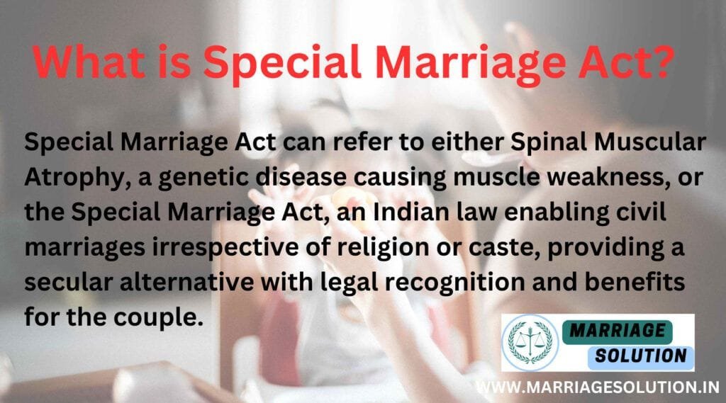 Symbolizing marriage under the Special Marriage Act.