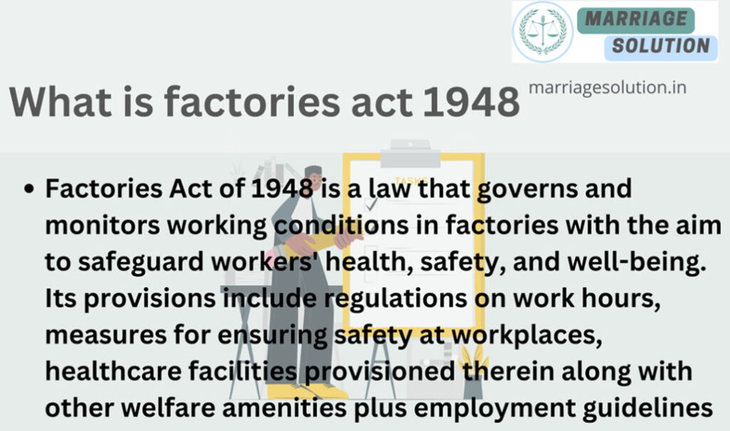 The Factories Act, 1948" with the Indian national emblem on the cover.
