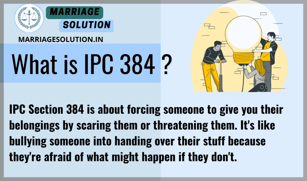 Legal scales and jail cell symbolizing IPC Section 384 consequences