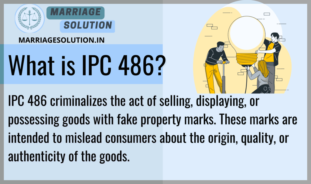 Goods with counterfeit property marks illegal under IPC 486.

