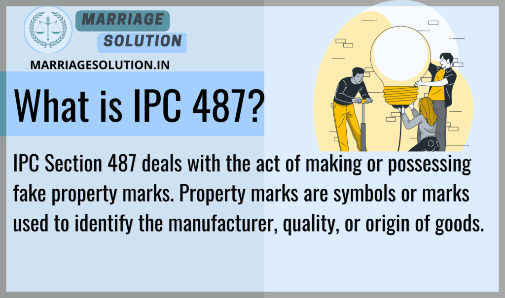 IPC 487: Making or having fake property marks for business is illegal.