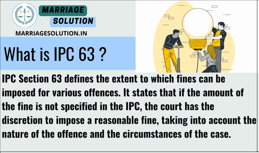 IPC 63: Specifies the amount of fine imposed under the IPC.