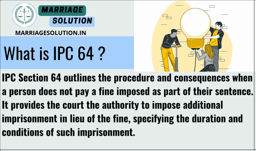 IPC 64: Sentence of imprisonment for non-payment of fine under IPC.