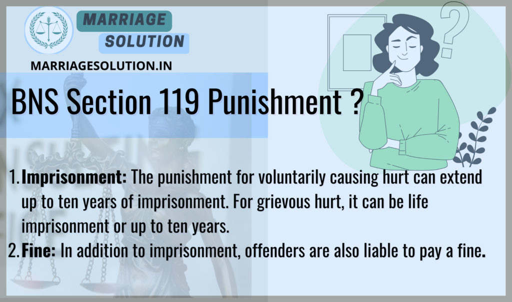 Punishments under BNS 119 for hurt to extort or force acts.