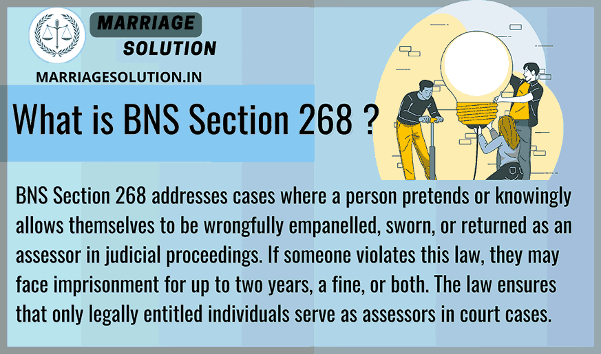 Explanation of BNS Section 268 personation of assessor with punishment .