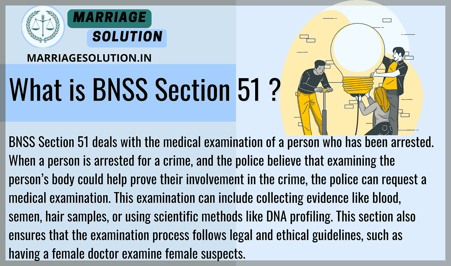 Section 51 of BNSS : Medical Examination of Arrested Person . - MarriageSolution.in: Reliable Legal Partner